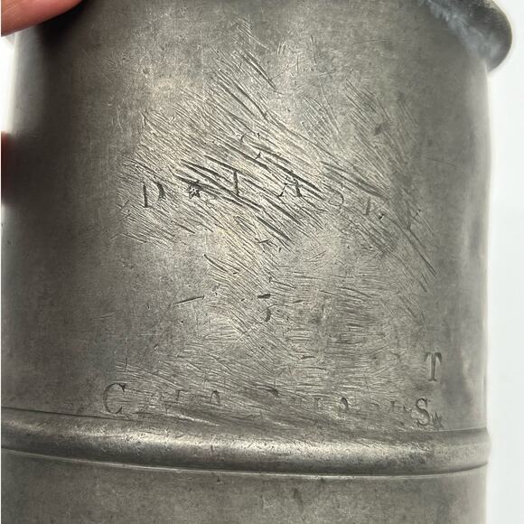 Antique Imperial Quart Victorian Pewter Mug 1874 L&R Merry - Picture 6 of 8